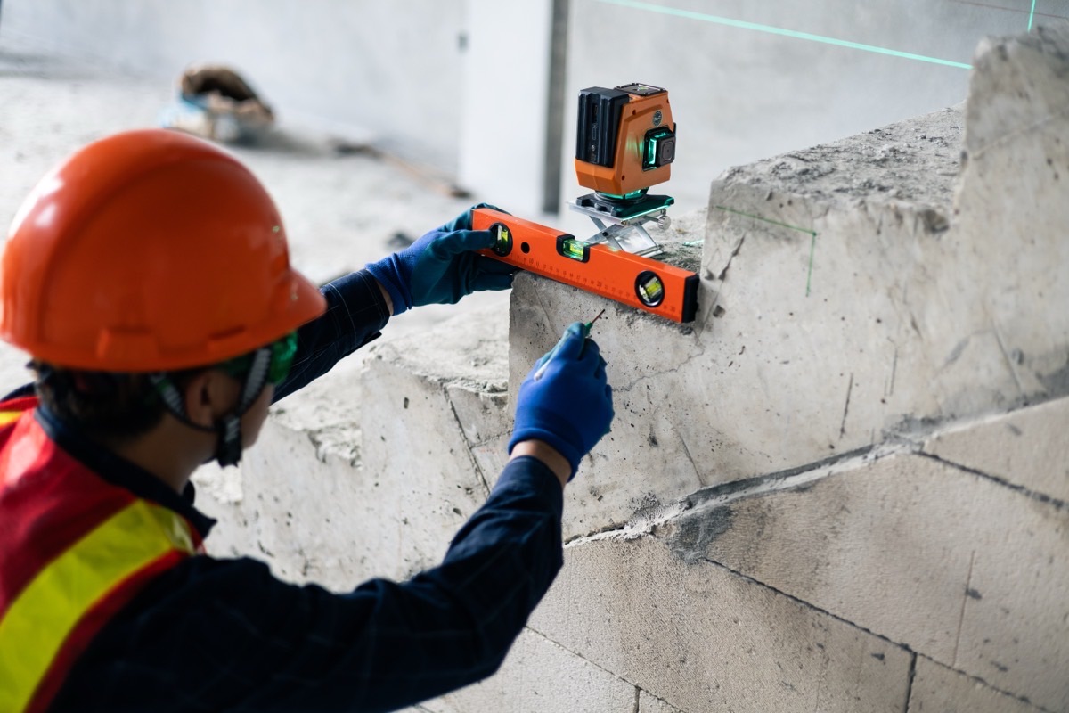 Concrete repair work in progress